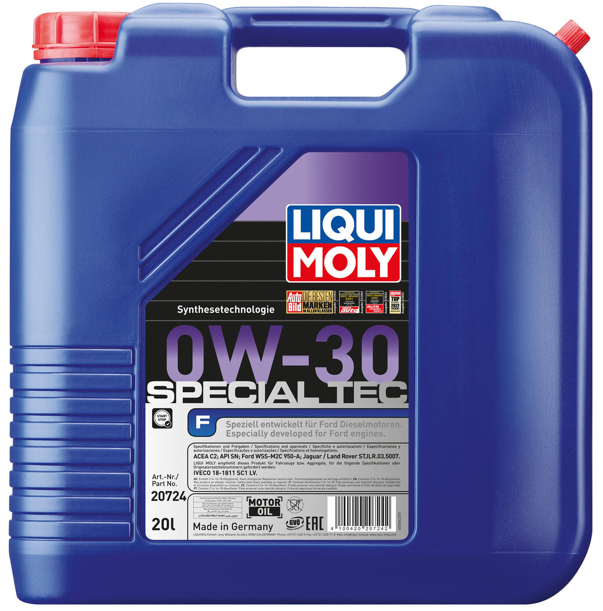 Liqui moly motor oil special tec f . special tec f 0w-30 20l
