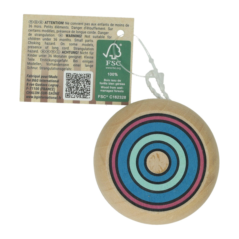 RC wooden yo-yo with circles, 5cm