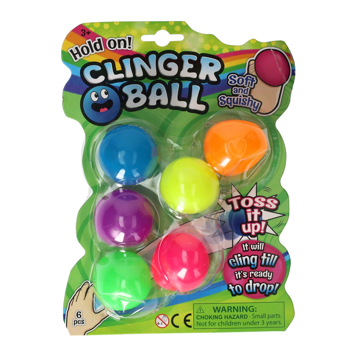 Squeeze neon balls, 6 pcs.