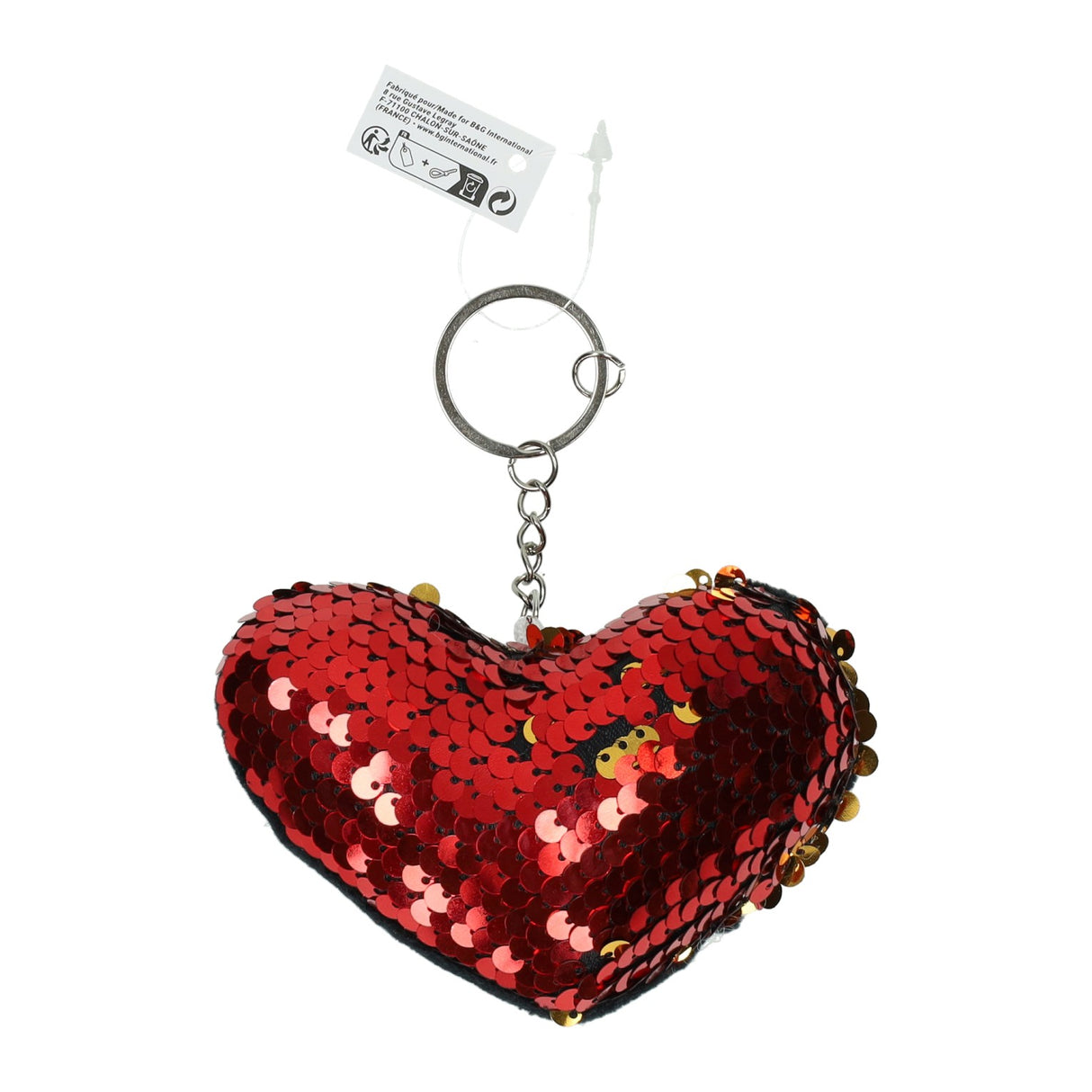 Keyring heart with sequins