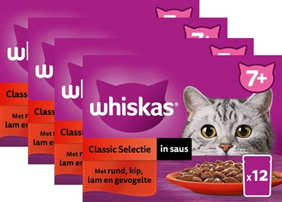 Whiskas whis multipack pochen Sélection de viande senior en saus