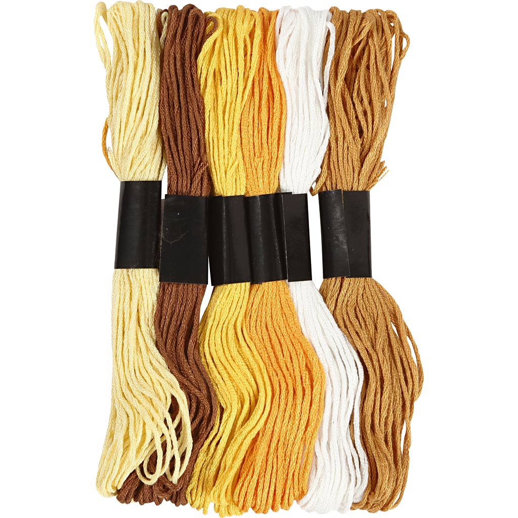 Creativ Company embroidery thread, thickness 1 mm, gold, 6 balls per box