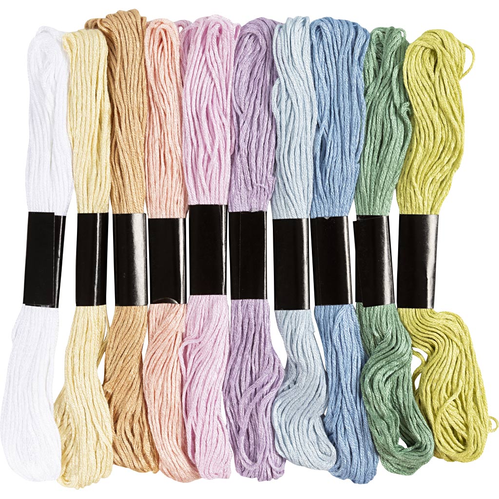 Creativ company borduurgaren, dikte 1 mm, pastelkleuren, 10x8 m 1 doos
