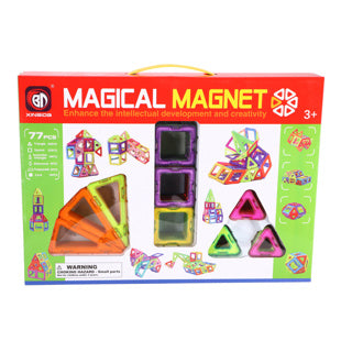 Science magnetic tiles various shapes 77 pieces 5.5 cm