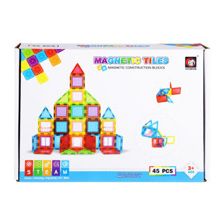 Science magnetic tiles 45 pieces 6.5 cm