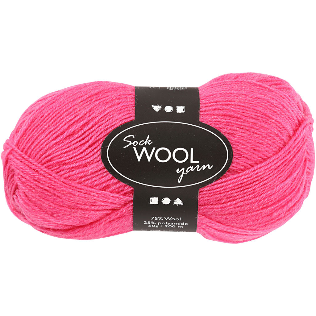 Creativ company sock yarn, l: 200 m, pink, 50 g 1 ball
