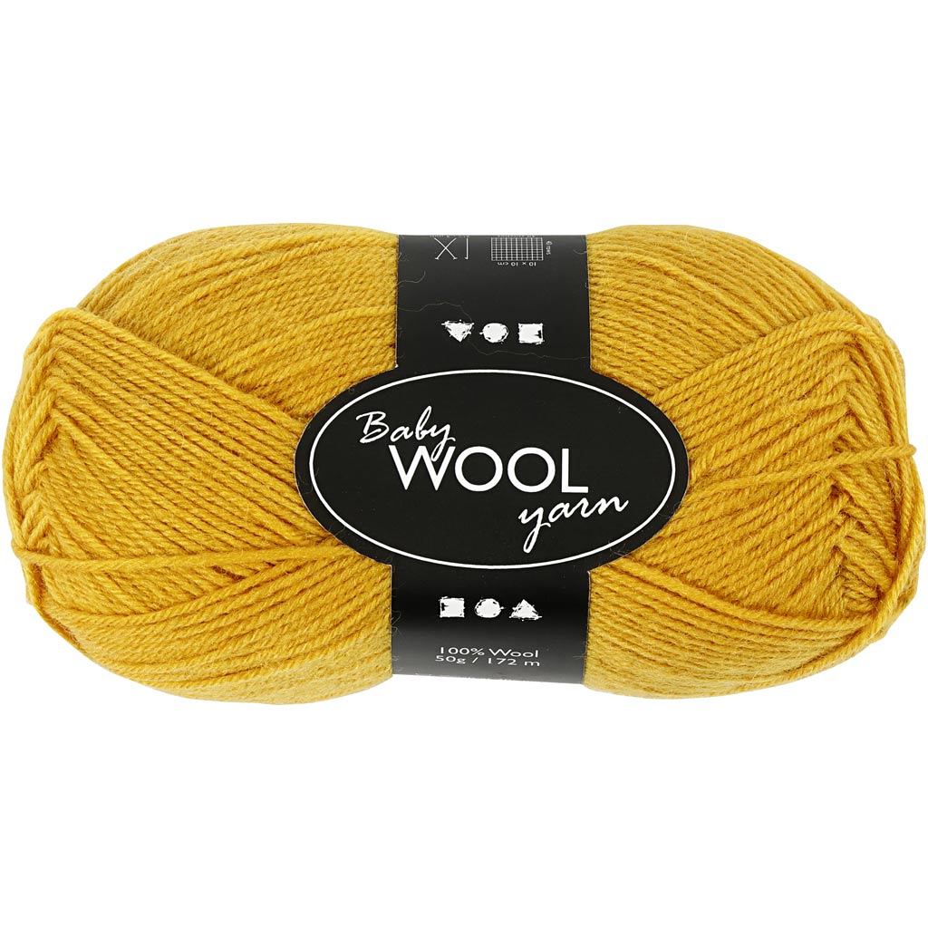 Creativ company baby yarn, length 172 m, dark yellow, 50 g, 1 ball