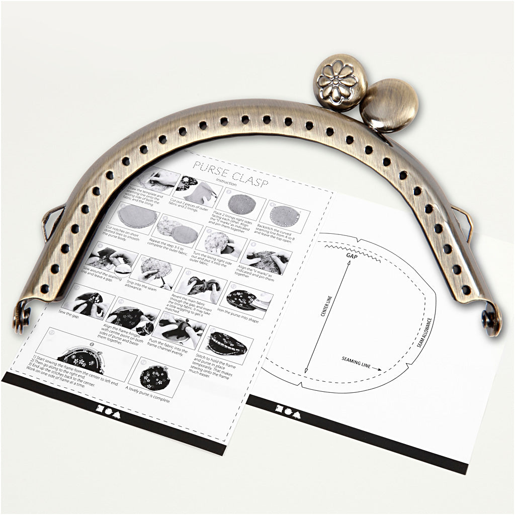 Creativ company wallet buckle kit, size 8 cm, brushed brass, 1 piece