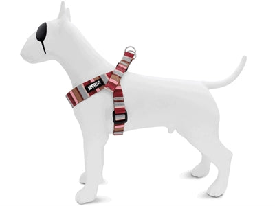 Morso Mini dog harness adjustable recycled skyline red pink