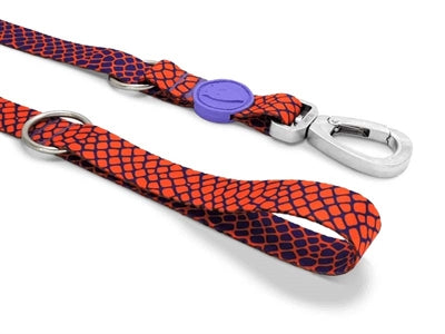 Morso Adjustable Dog Leash Recycled Urban Lizard Red