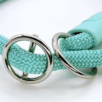 Morso Half slip collar dog regular rope recycled aquamarine blue