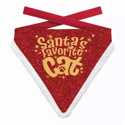 Många gåvor jul bandana jultomten favorit katt rött guld