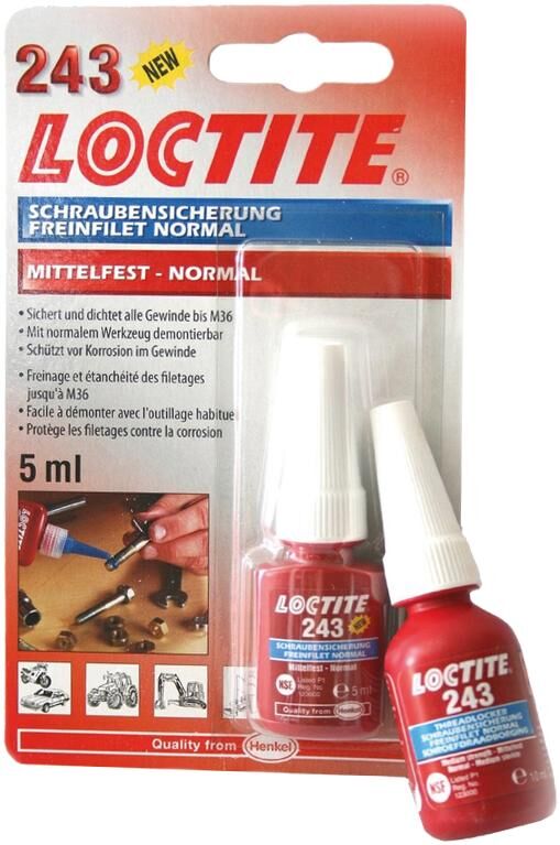 Loctite 243 sredstvo za varovanje navojev brez temeljnega premaza 5 ml