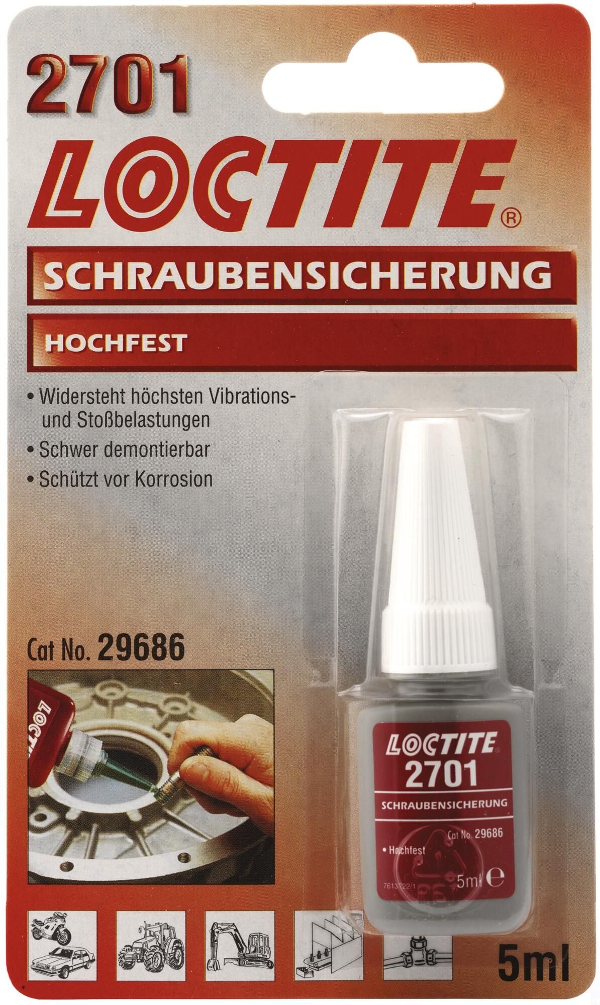 Loctite 2701 nagy szilárdságú menetrögzítő 5 ml