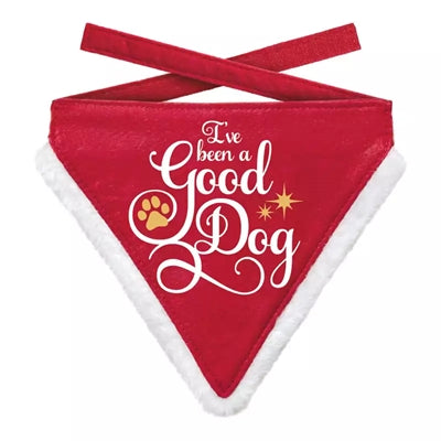 Beaucoup de cadeaux bandana de Noël bon chien rouge