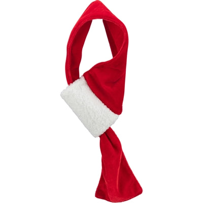 Trixie Xmas scarf velvet look red white