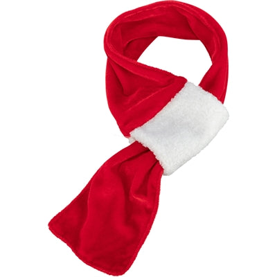 Trixie Xmas scarf velvet look red white