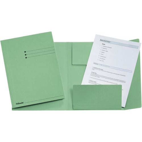 Mappen esselte 3 flappen a4 240x318mm groen