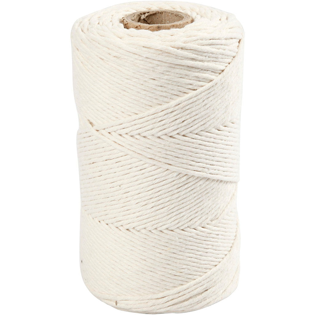 Creativ company macramé cord, l: 198 m, d 2 mm, off-white, 330 gr 1 roll