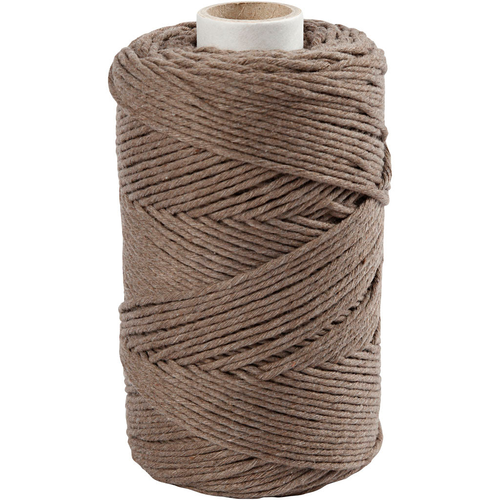 Creativ company macramé cord, length 198 m, depth 2 mm, light brown, 330 g, 1 roll