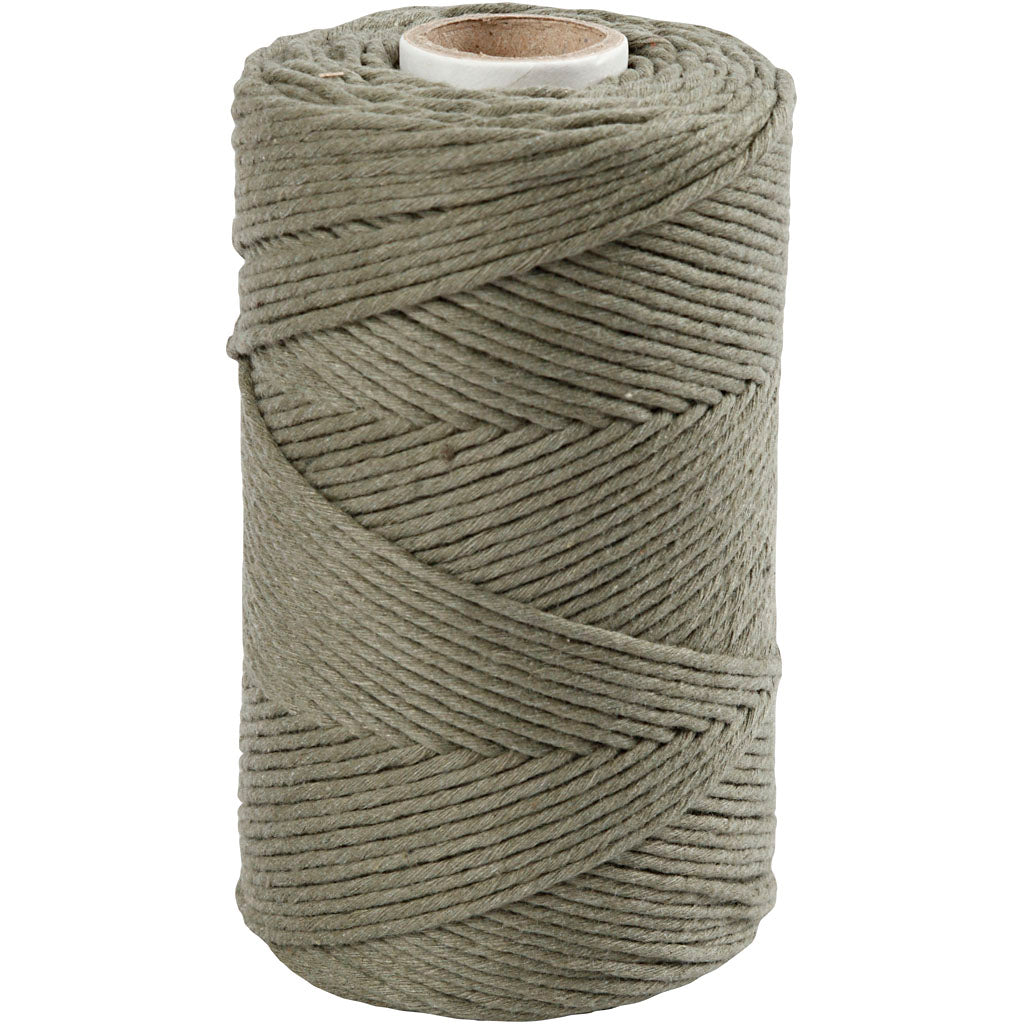 Creativ company macramé cord, l: 198 m, d 2 mm, moss green, 330 g 1 roll