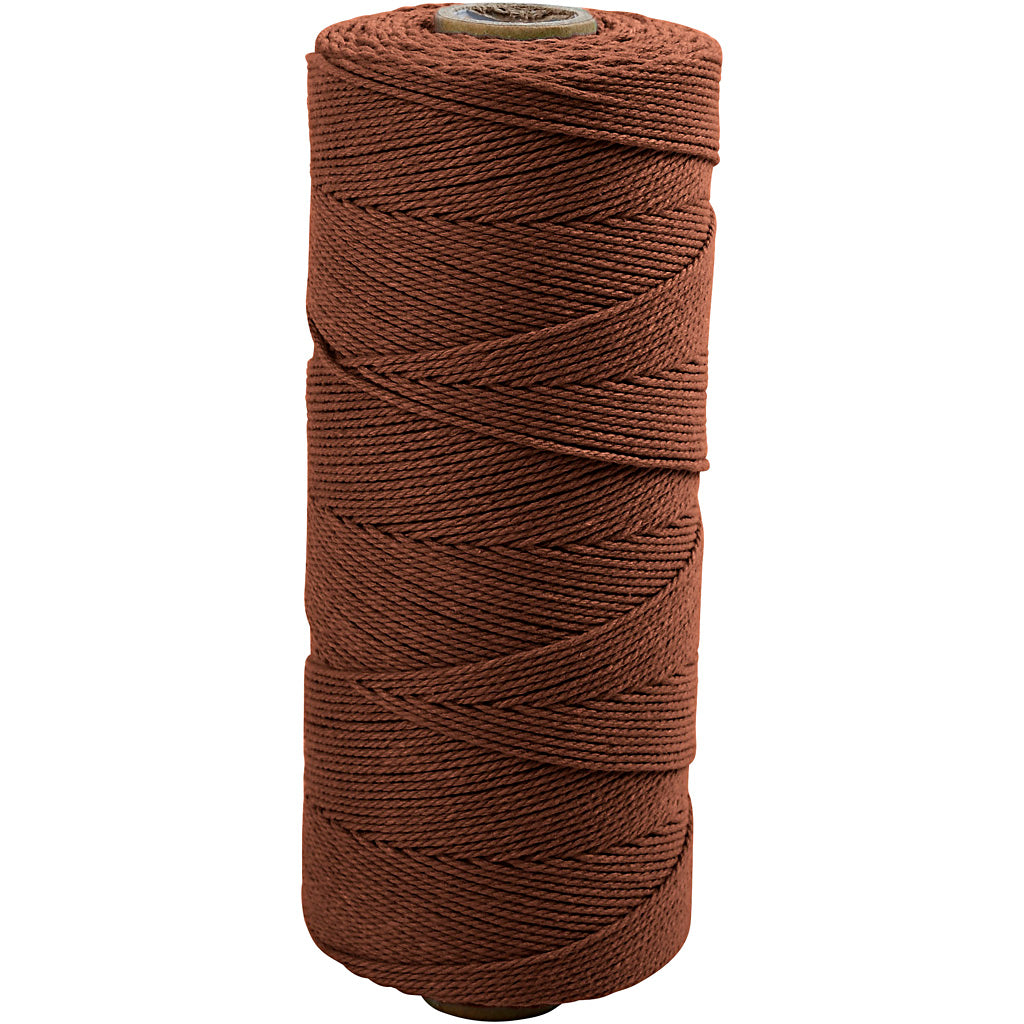 Creativ company macramé koord, l: 315 m, dikte 1 mm, dunne kwaliteit 12 12, bruin, 220 gr 1 bol