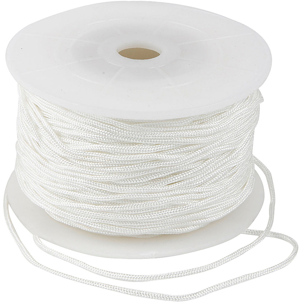 Kreativfirma Polyester Cordweiß 1 mm, 50 m