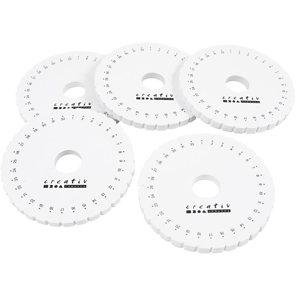 Creativ company kumihimo braiding disc, d 12 cm, 5 pieces 1 box