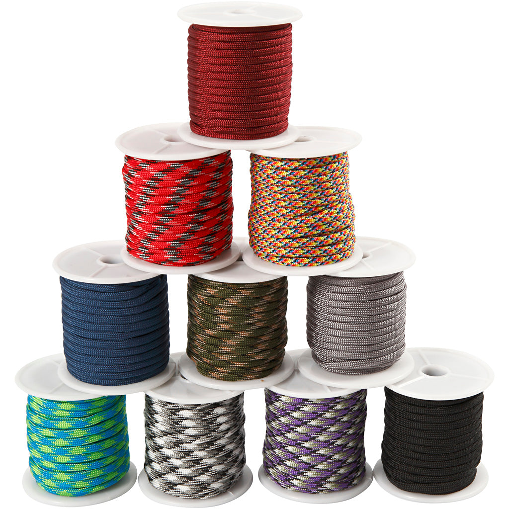 Creativ company macramé cord, w: 5 mm, various colors, 10x10 m 1 box