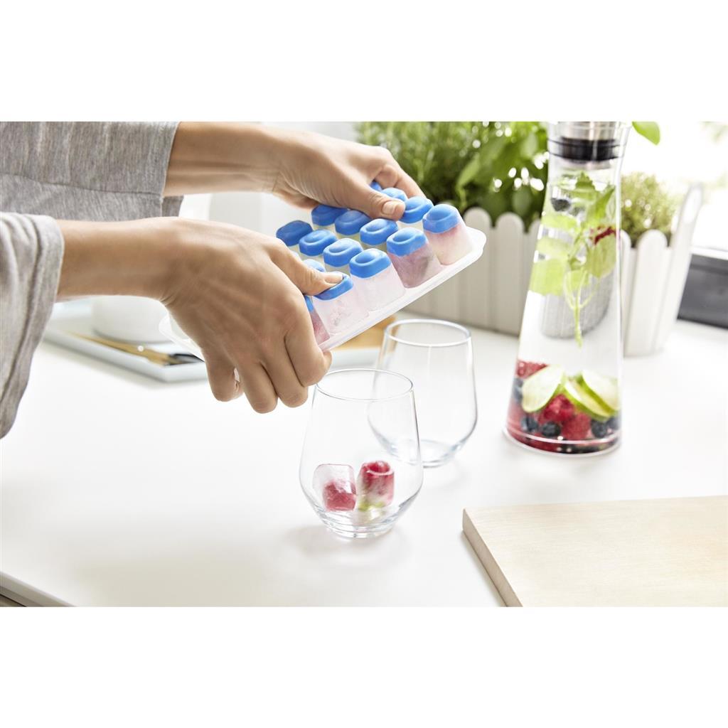 Tefal masterseal ijsblokjesdoos voor 24 ijsblokjes blauw transparant