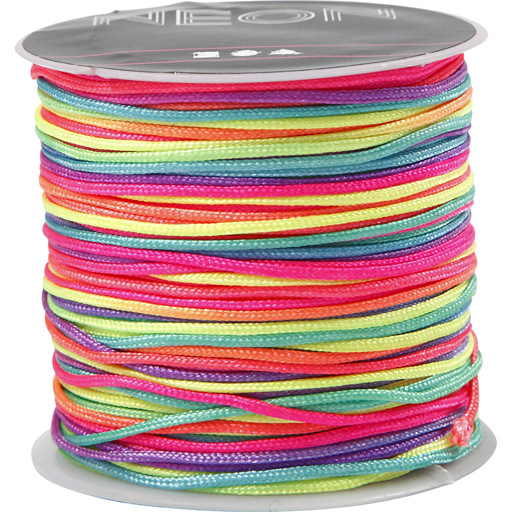 Creativ company macramé cord, thickness 1 mm, neon colors, 28 m 1 roll