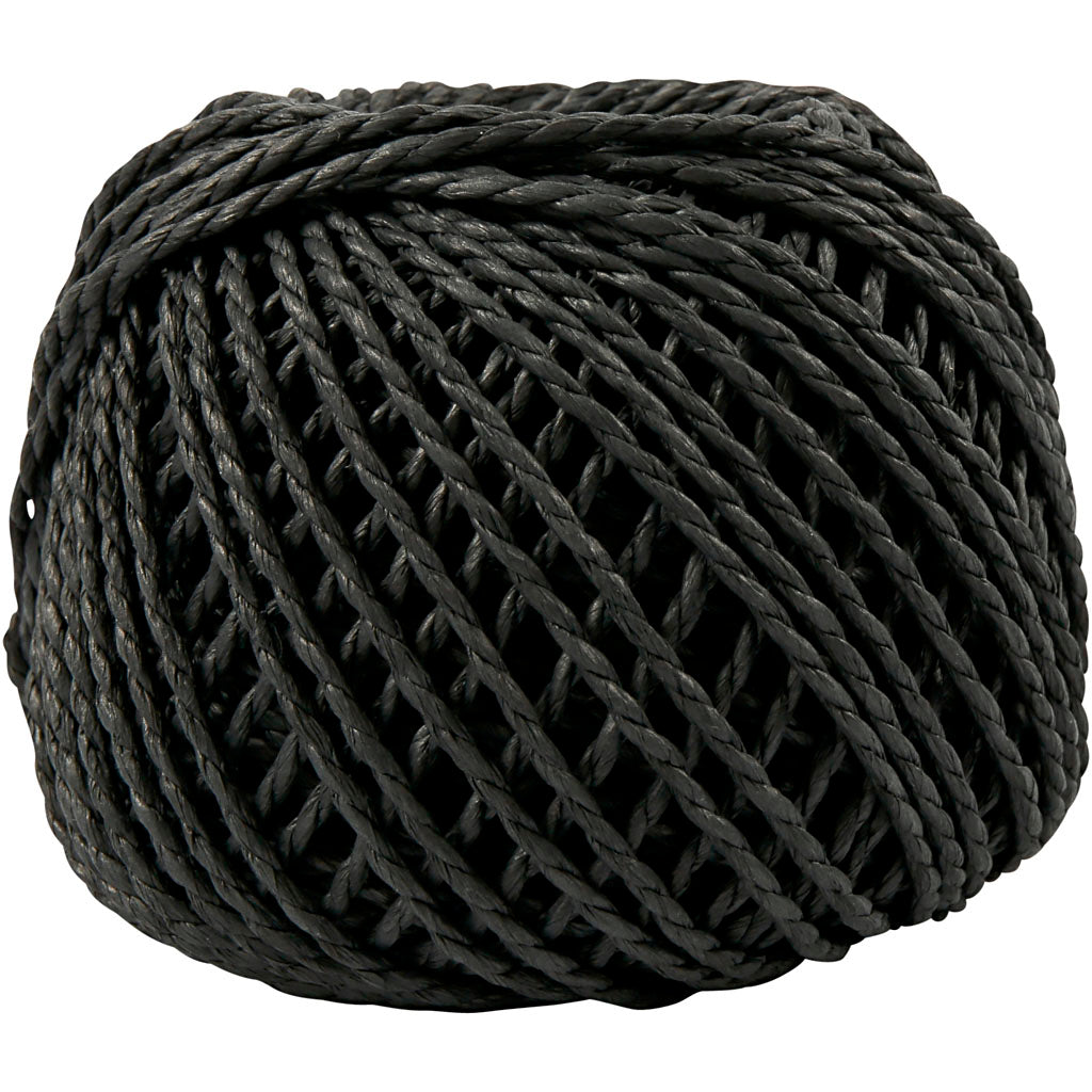 Creativ company paper yarn, thickness 2.5-3 mm, black, 150 g, 40 m 1 ball
