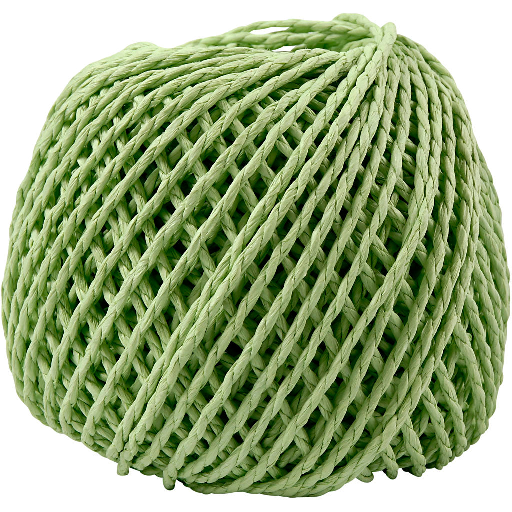 Creativ company paper yarn, thickness 2.5-3 mm, light green, 150 g, 40 m 1 ball