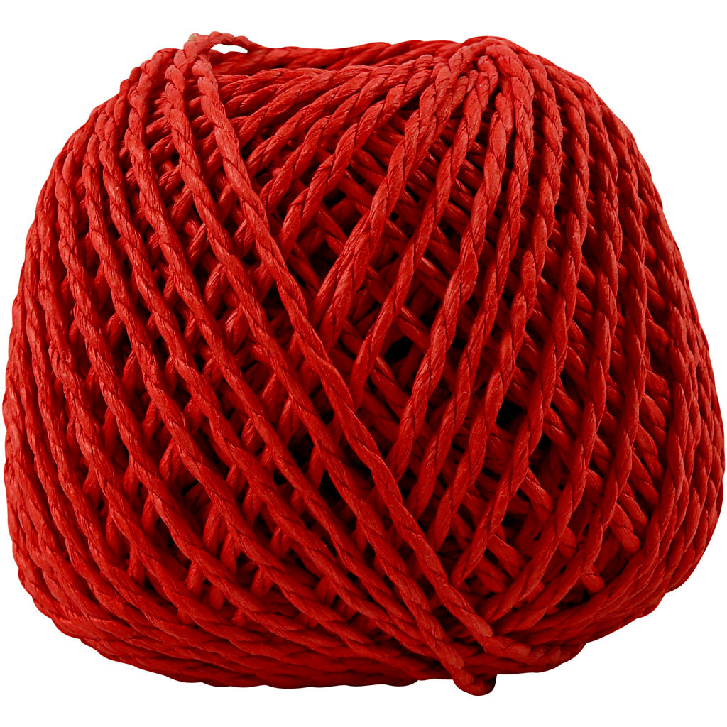 Creativ company paper yarn, thickness 2.5-3 mm, red, 150 g, 40 m 1 ball