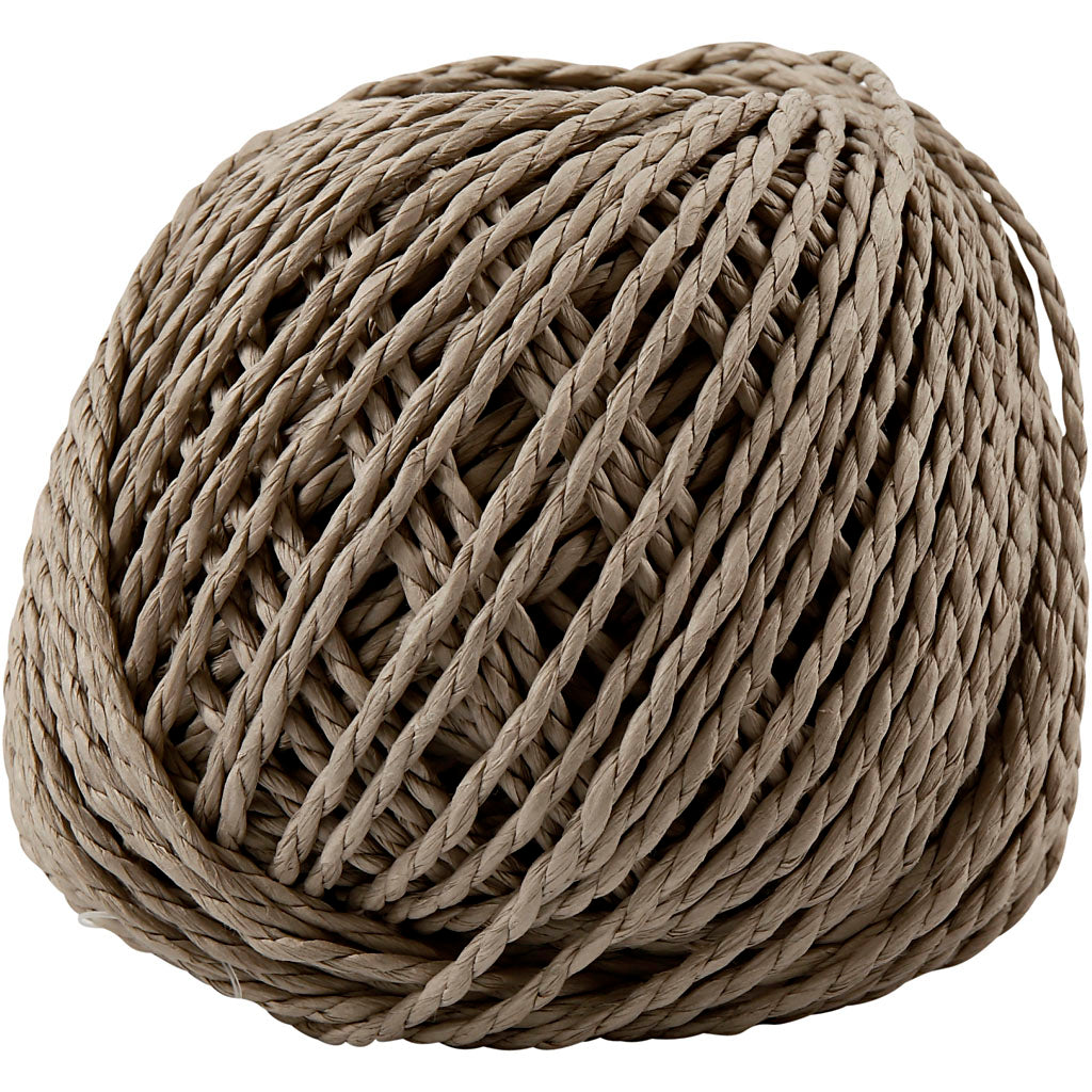 Creativ company paper yarn, thickness 2.5-3 mm, light brown, 150 g, 40 m 1 ball