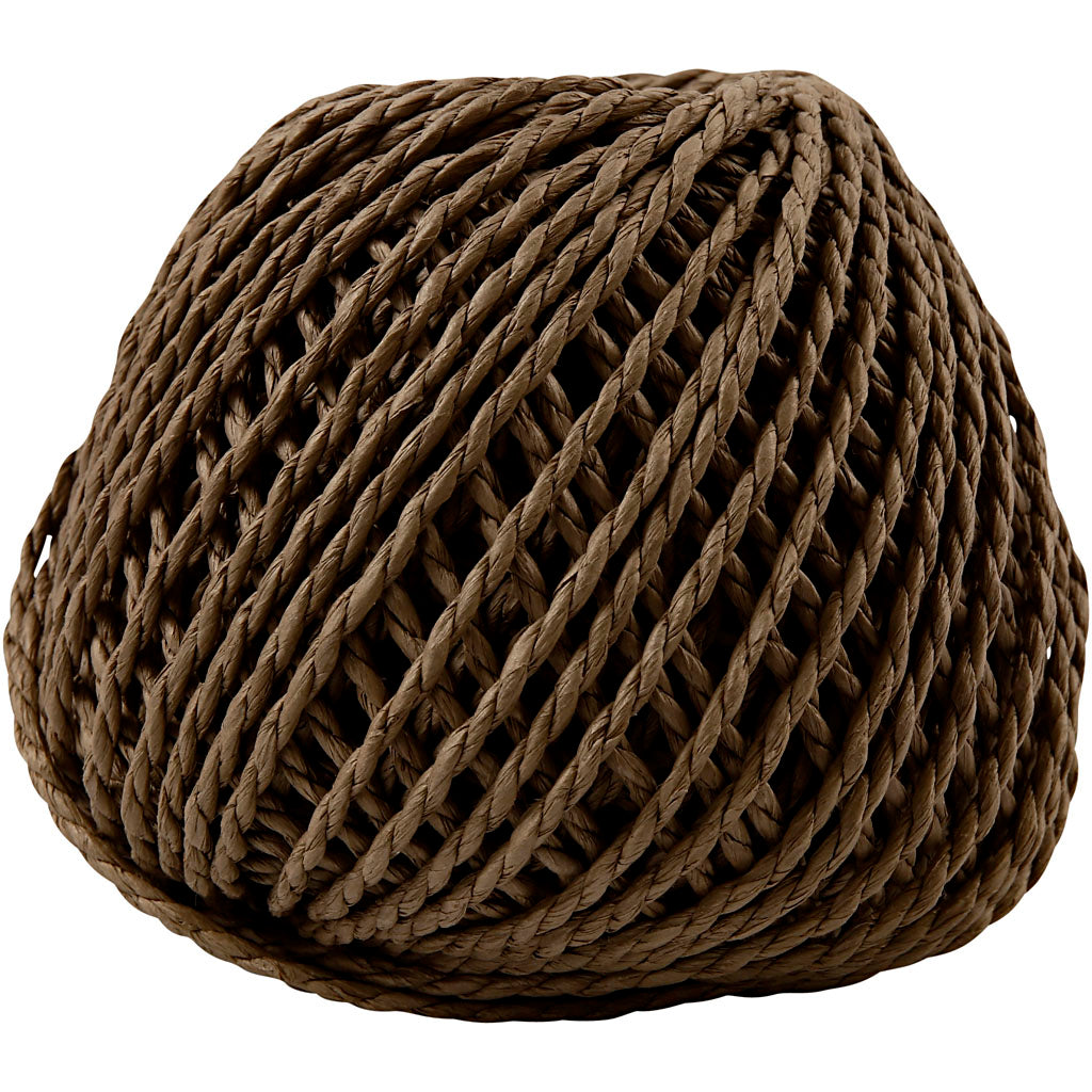Creativ company paper yarn, thickness 2.5-3 mm, dark brown, 150 g, 40 m 1 ball
