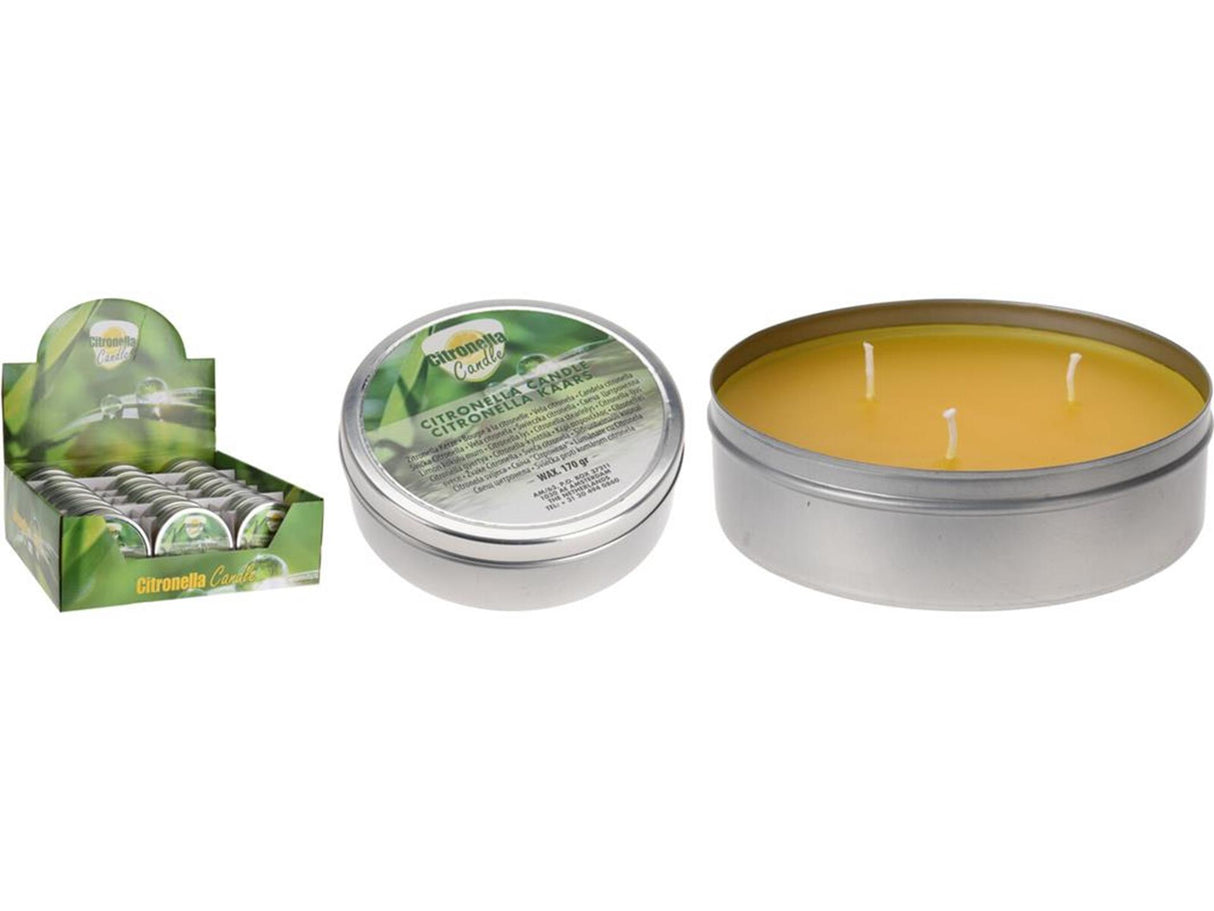 Pro garden citronella kaars in blik 10,5cm
