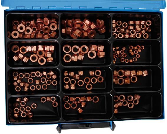 Dresselhaus moeren assortiment sort.copper nut w.collar thermag-schlitzmutt.