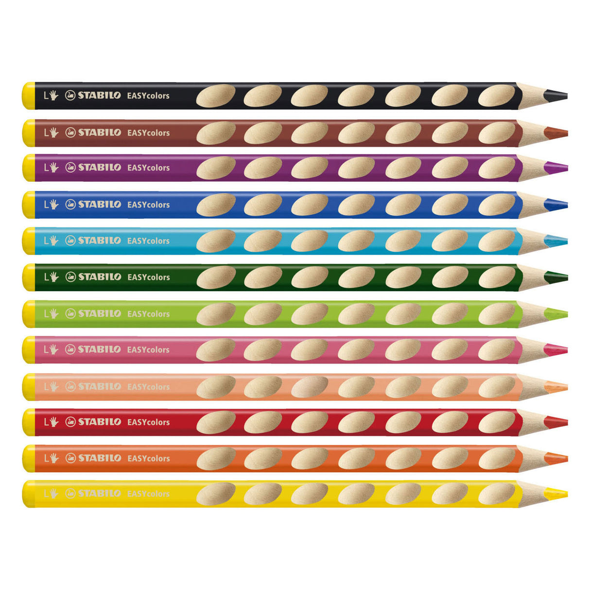 Stabilo easycolors left-handed colored pencils - 12 pcs. + pencil sharpener