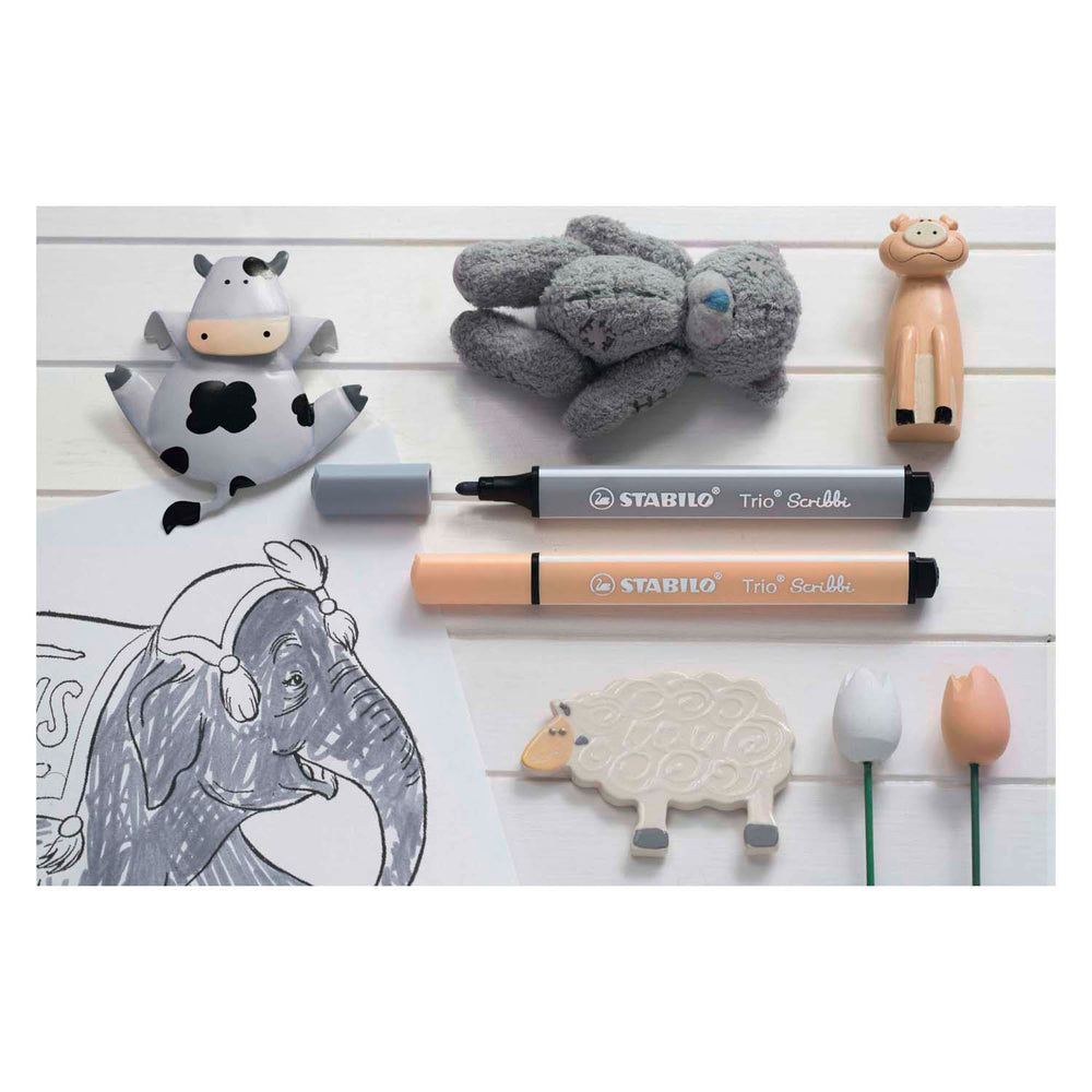 Stabilo trio scribbi - felt-tip pen with spring-loaded tip - green