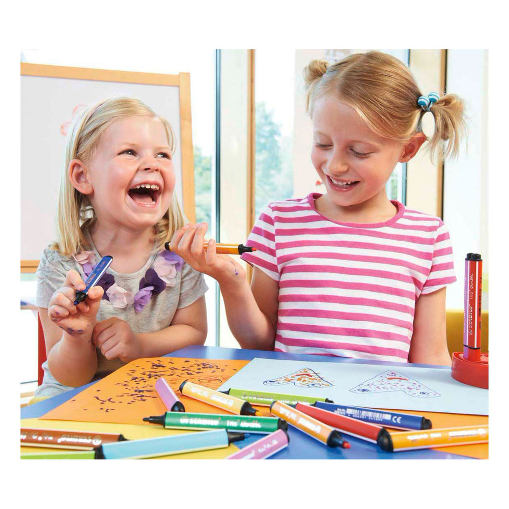 Stabilo trio scribbi - felt-tip pen with spring-loaded tip - green