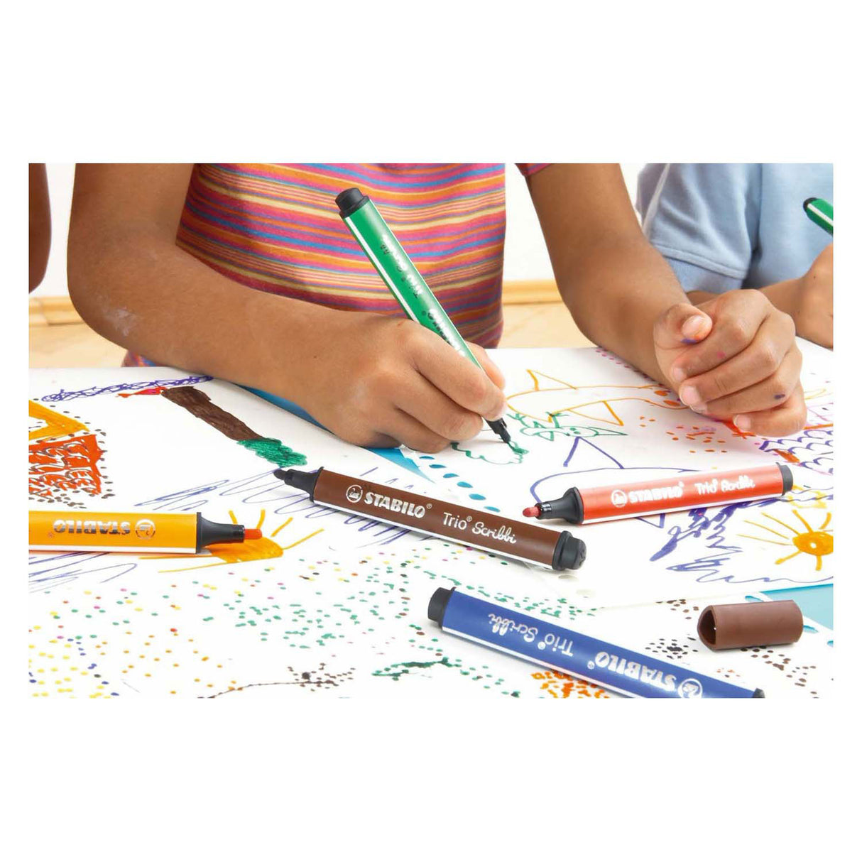 Stabilo trio scribbi - felt-tip pen with spring-loaded tip - green