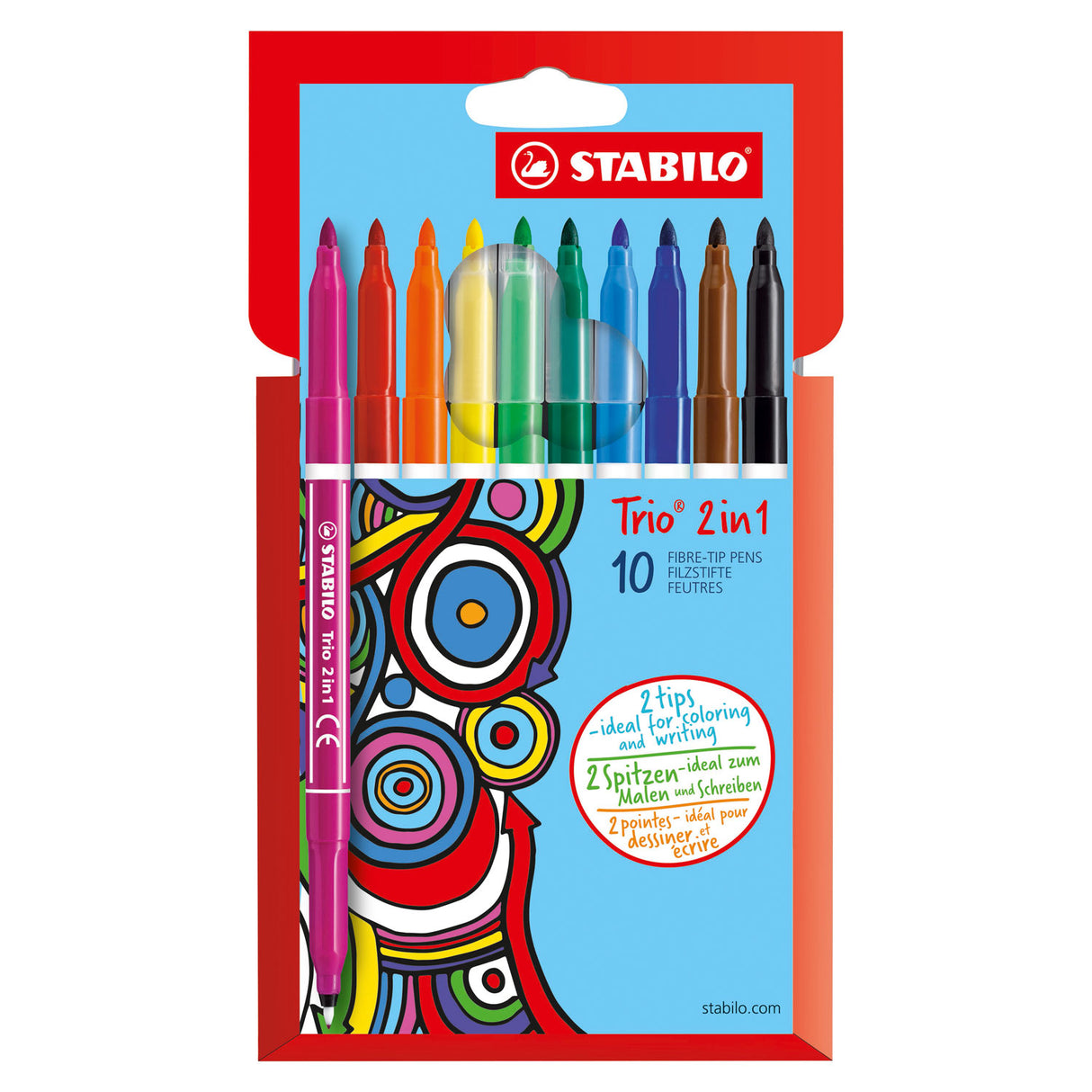 Stabilo Trio 2 in 1 - filc -tip toll és Fineliner A -set 10 darabban