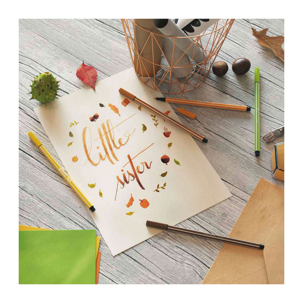 Stabilo pen 68 - felt-tip pen - vermilion pastel (68 30)