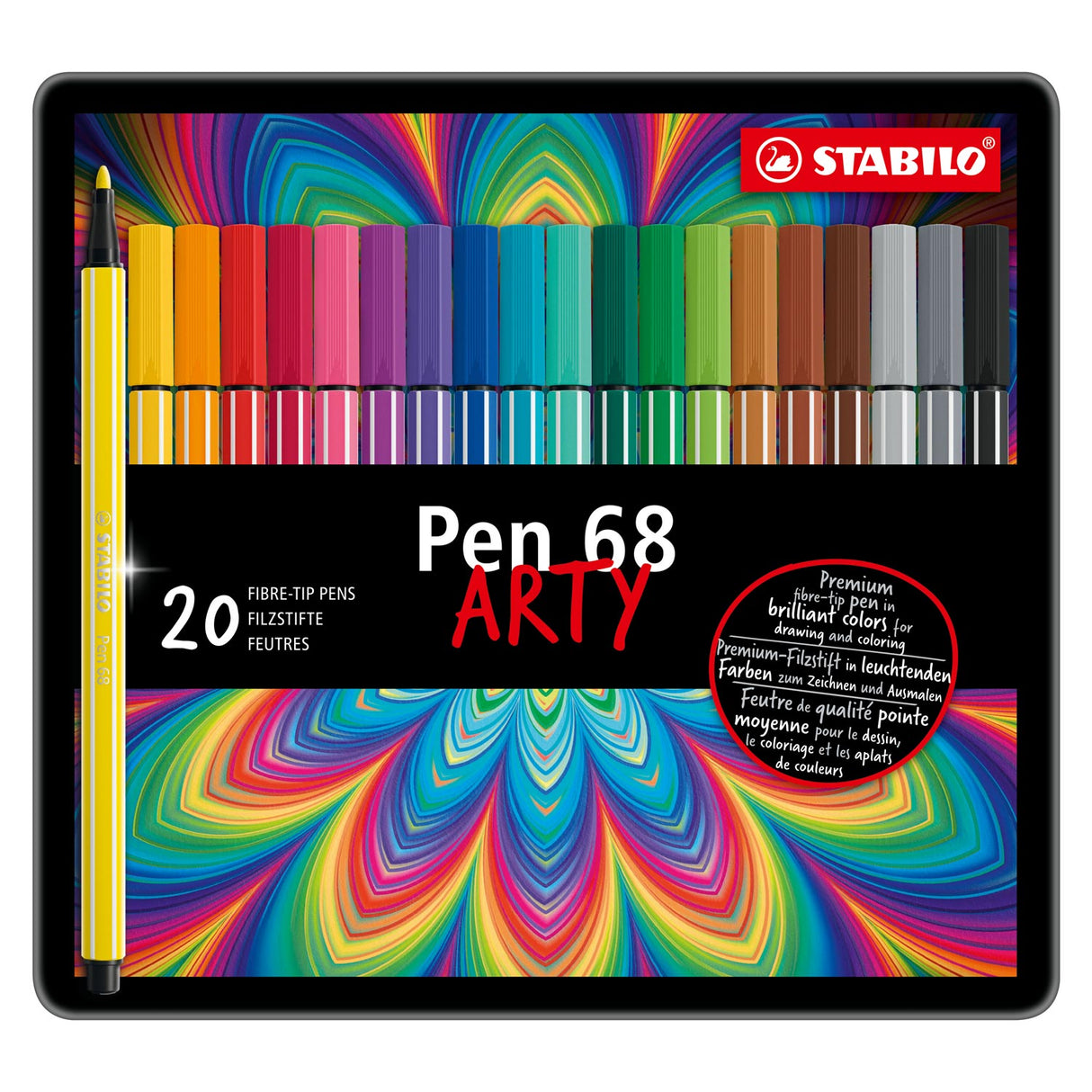 Stabilo Pen 68 - felt-tip pen - metal box with 20 pieces