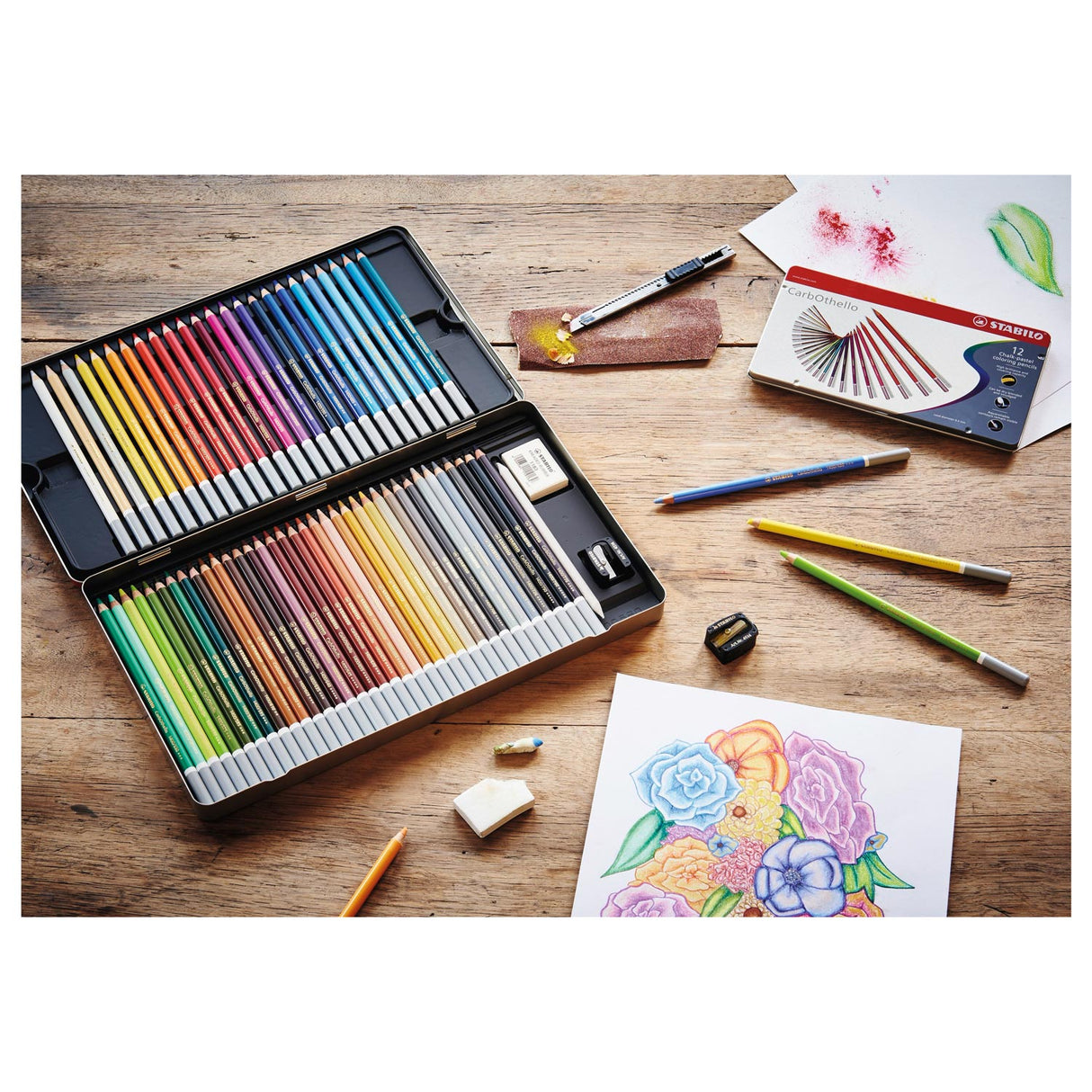 Stabilo carbothello - crayon de couleur pastel citron vert - vert feuillu