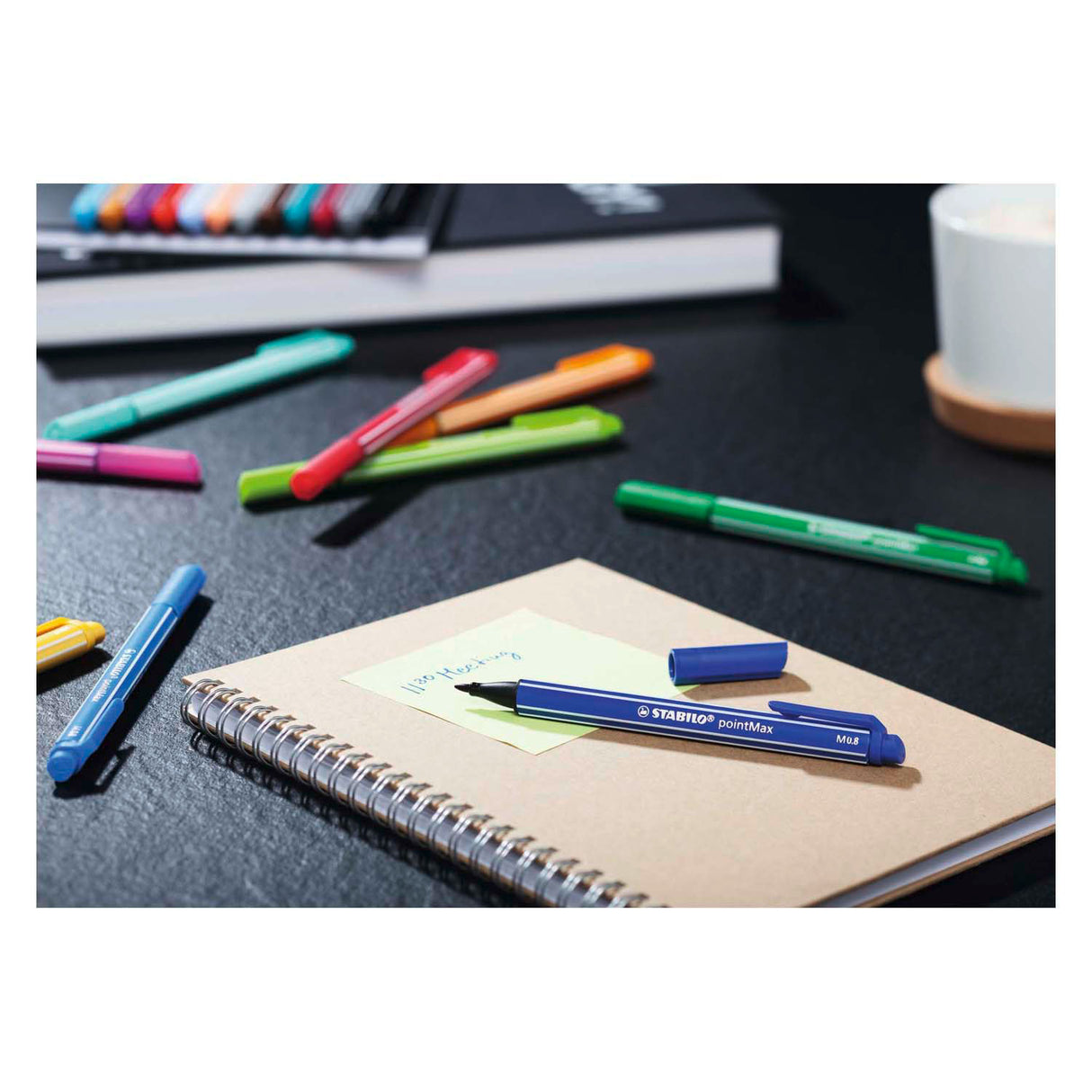 Stabilo pointmax - feutre fin à pointe dure - noir (488 46)