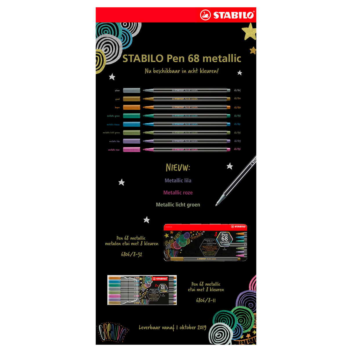Stabilo Pen 68 Metallic Wallet 8 Colors
