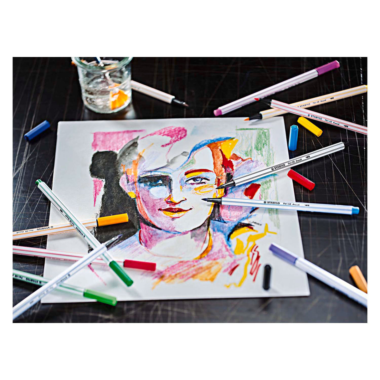 Stabolo penna 68 pennello 47 rosso arrugginito