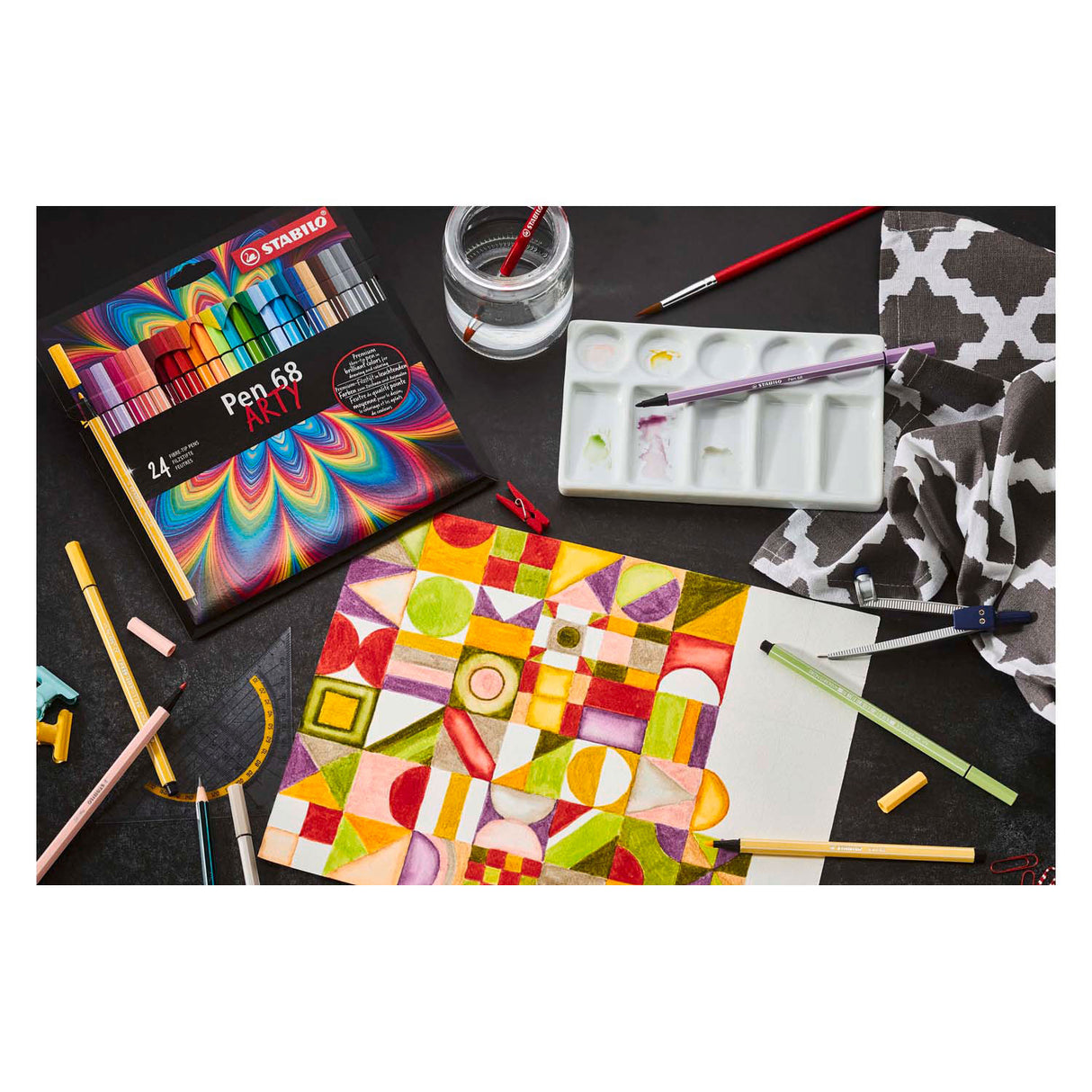 Stabilo Pen 68 - felt-tip pen - arty - set with 12 sets